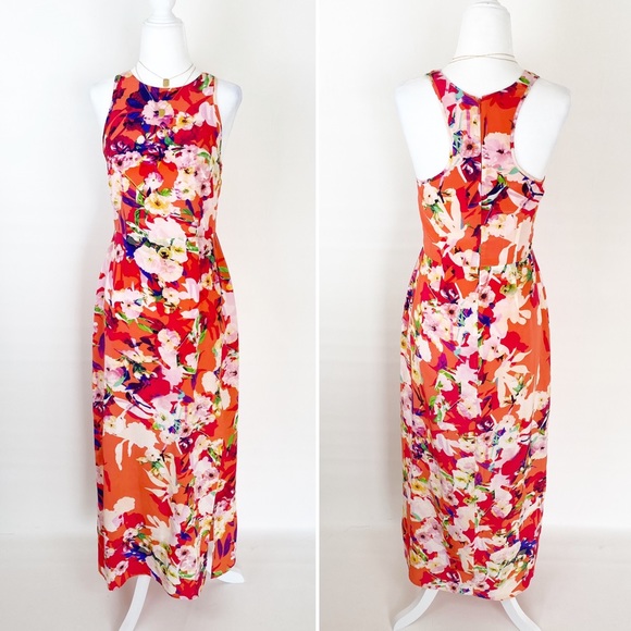 Yumi Kim Racerback Floral Slit Maxi Midi Dress - Picture 1 of 8